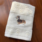 Decorative Dog Embroidered Bath Towel