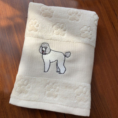 Decorative Dog Embroidered Bath Towel