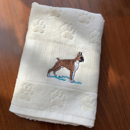 Decorative Dog Embroidered Bath Towel