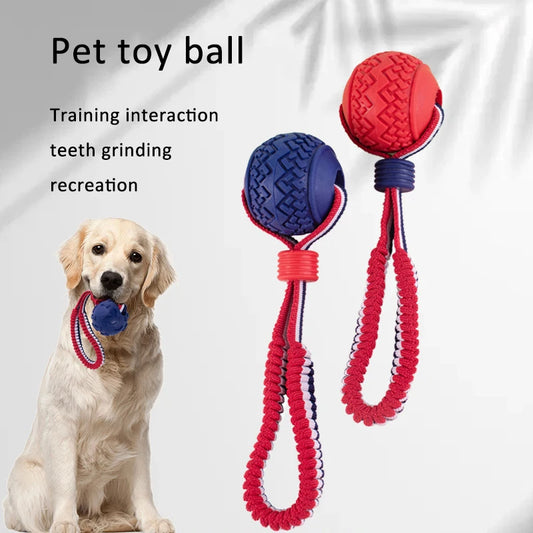 Sturdy Dog Teething Ball with Rope