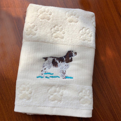 Decorative Dog Embroidered Bath Towel