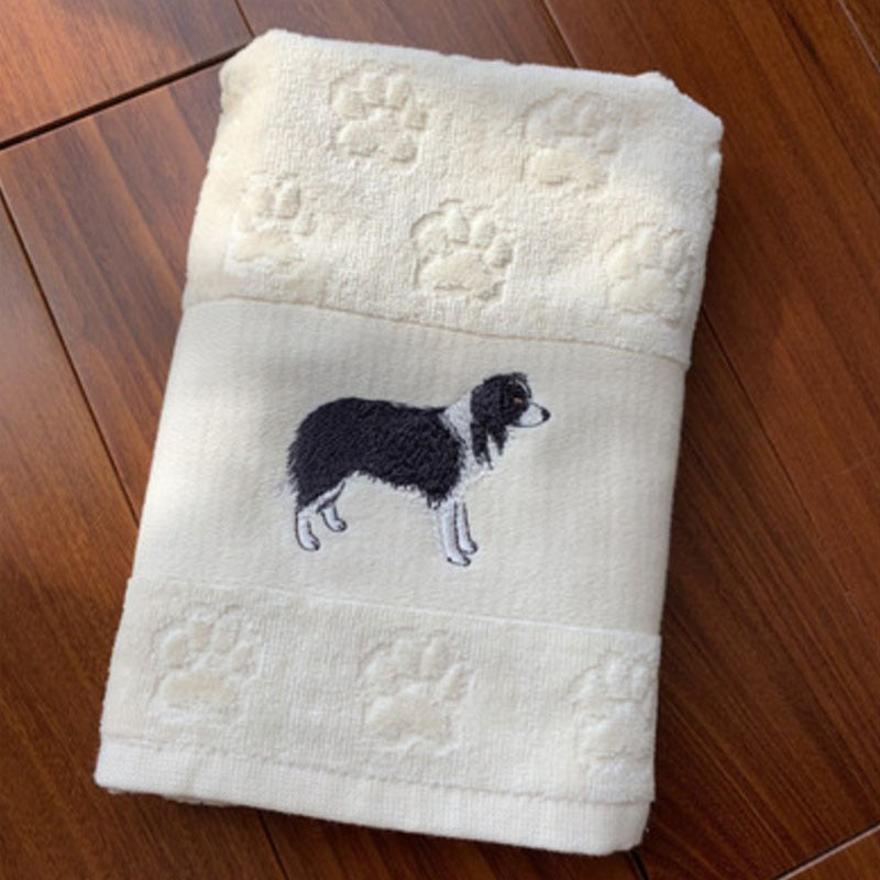 Decorative Dog Embroidered Bath Towel