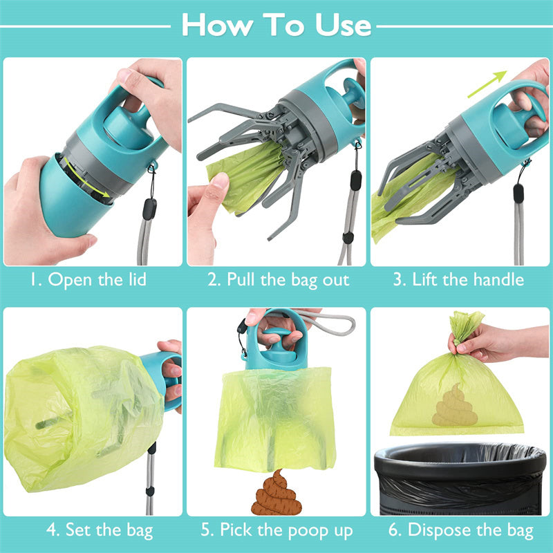 Super Lightweight Dog Pooper Scooper With Built-in Bag Dispenser